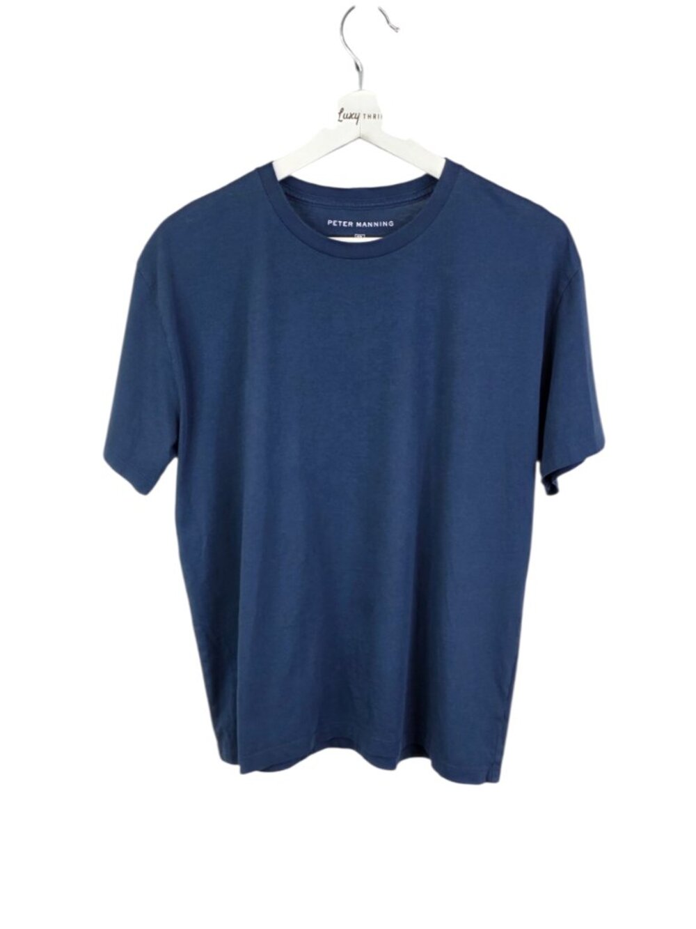 Peter Manning 100% Pima Cotton Short Sleeve Shirt, Blue, T-Shirt, Crew Neck